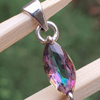 Rainbow Mystic Topaz Pendant for Jewelry Making, Sterling Silver Handmade Jewelry