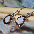 Waterdrop Protective Smoky Quartz Earrings for Women - 925 Sterling Silver Dangle