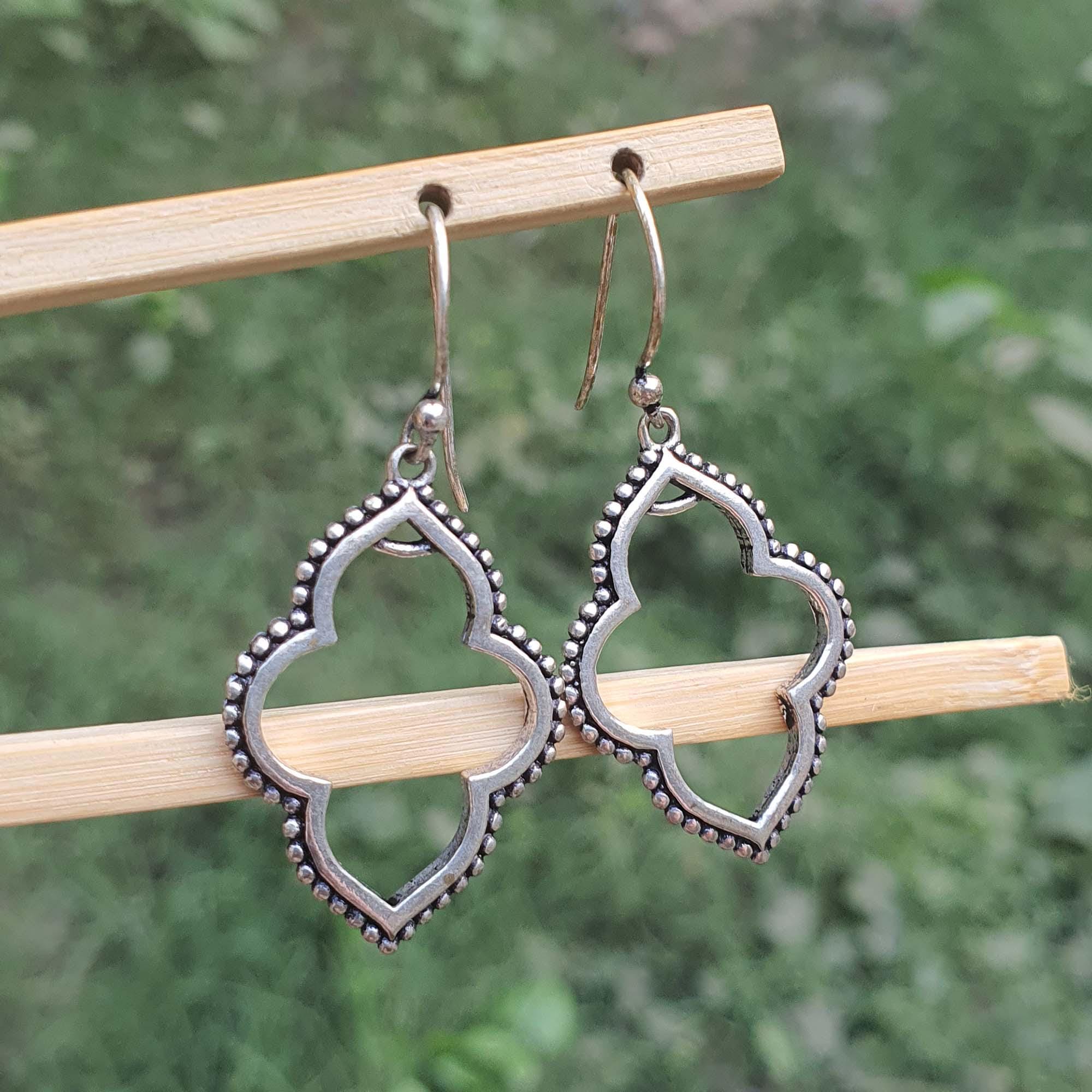 Womens Geometric Earrings Dangle: Handmade Intricate Earrings, Indian Trendy