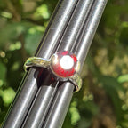Handmade Round Garnet Ring: 925 Sterling Silver Band
